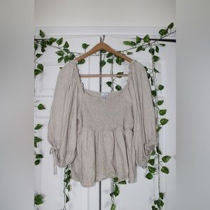 Grace and Karma Beige Blouse